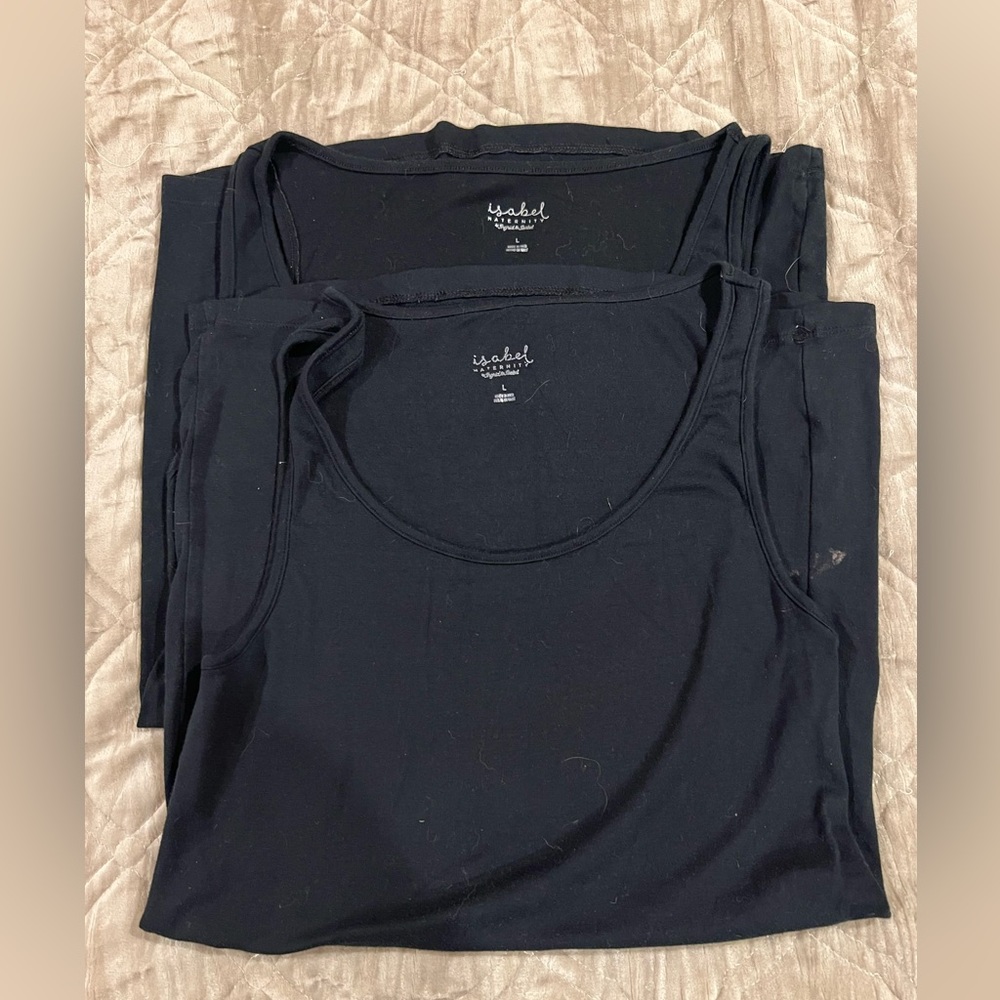 Bundle of 2 Large Black Maternity tank tops